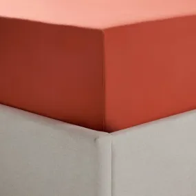 200 Thread Count Plain-Dye Fitted Sheet - Burnt Orange