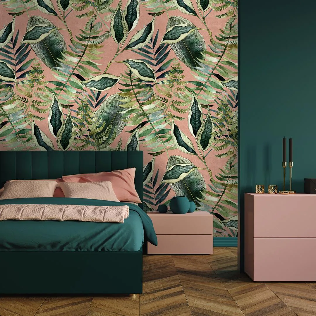 Blush Tropics Wallpaper - Avalana Design