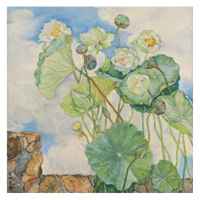 GEORGETTE CHEN LOTUS IN A BREEZE POSTER WITH PROTECTIVE POSTER TUBE