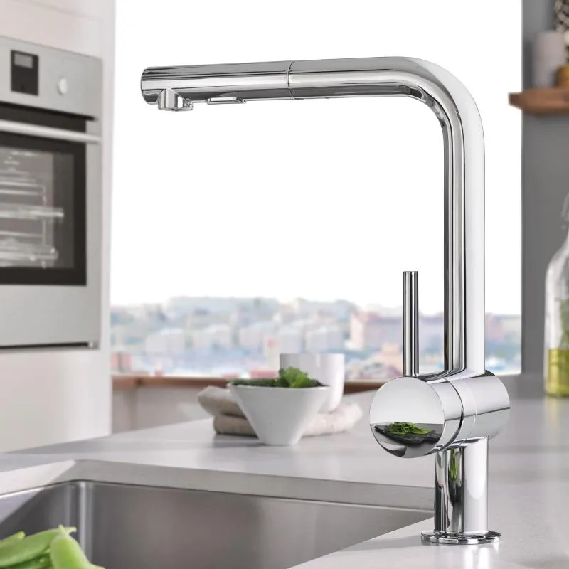 Grohe Minta Single-Lever Kitchen Mixer Tap with Pull-Out Spout Chrome