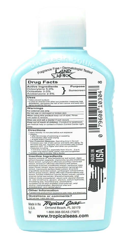 Land Shark SPF 30 Original Formula Sunscreen Lotion 4oz.