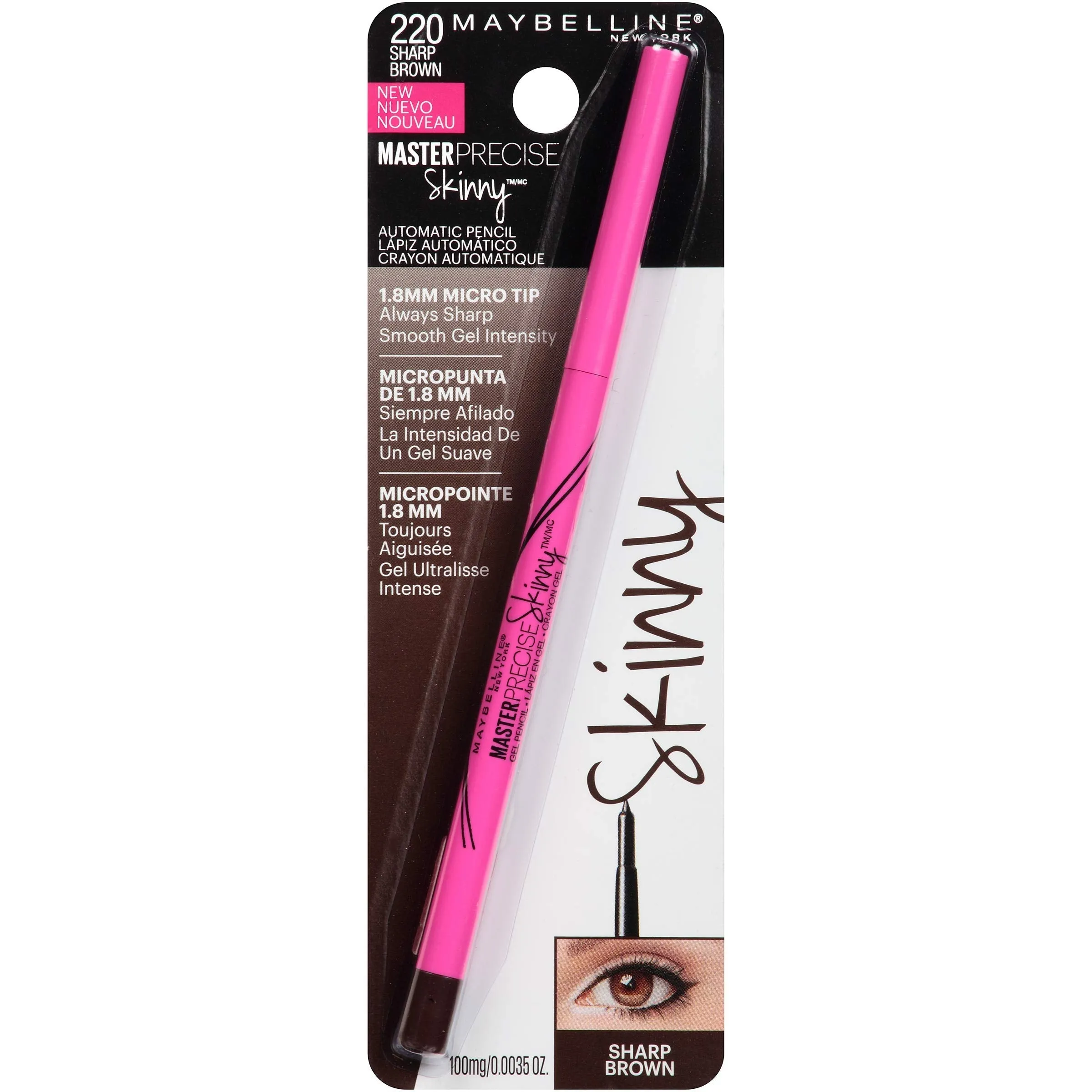 Maybelline New York Master Precise Skinny Gel Eyeliner Pencil, Sharp Brown, 0.0035 Ounce