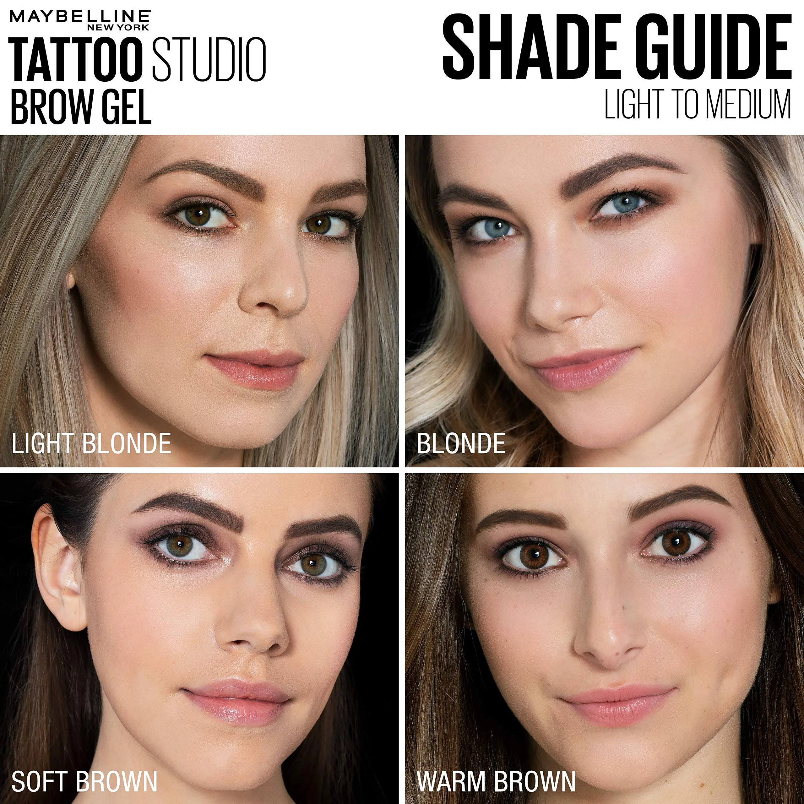 Maybelline TattooStudio Waterproof Eyebrow Gel Makeup, Blonde, 0.23 Fl Oz (Pack of 1)