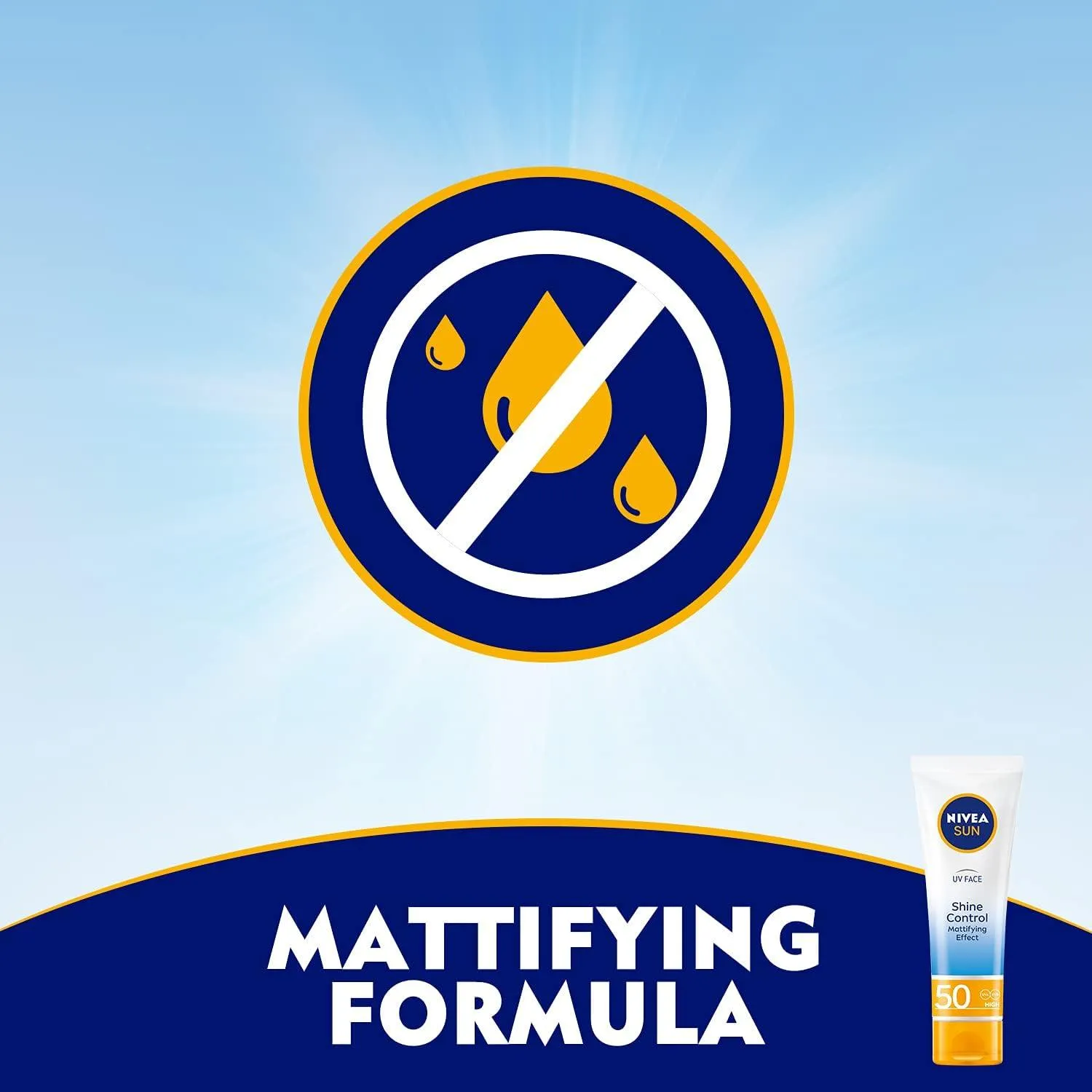 Nivea sun Face Cream, UV Shine Control, SPF 50, Tube 50ml