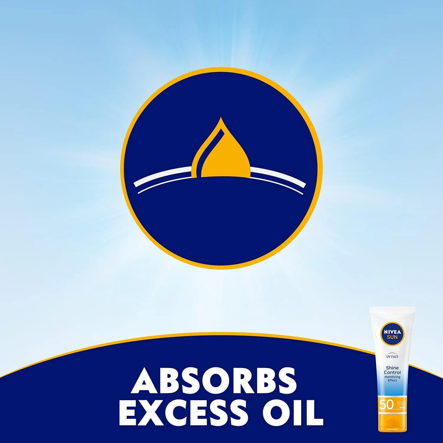 Nivea sun Face Cream, UV Shine Control, SPF 50, Tube 50ml