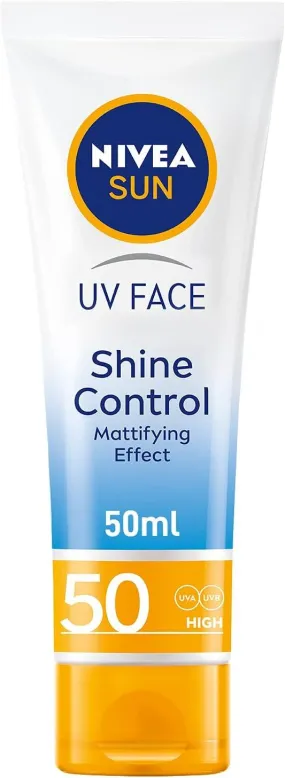 Nivea sun Face Cream, UV Shine Control, SPF 50, Tube 50ml