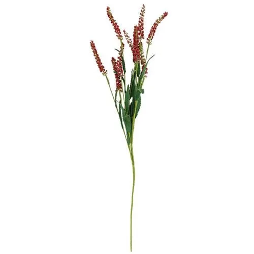 Red Icker FLower & Leaves Spray